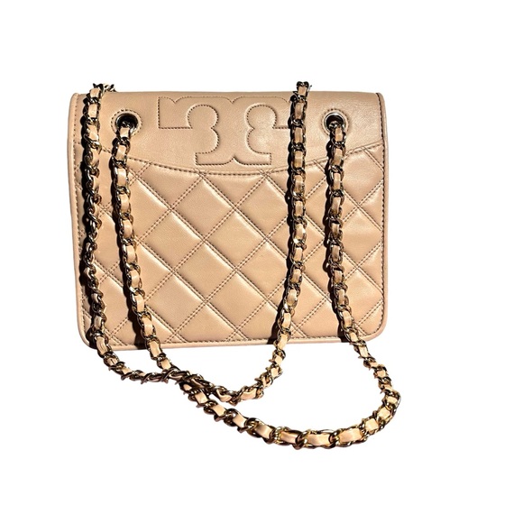 TORY BURCH SAVANNAH CONVERTIBLE SHOULDER BAG BEIGE - Picture 5 of 13